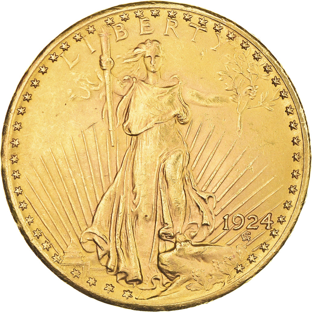 Moneda, Estados Unidos, $20, Double Eagle, 1924, Philadelphia, EBC+, Oro, KM:131
