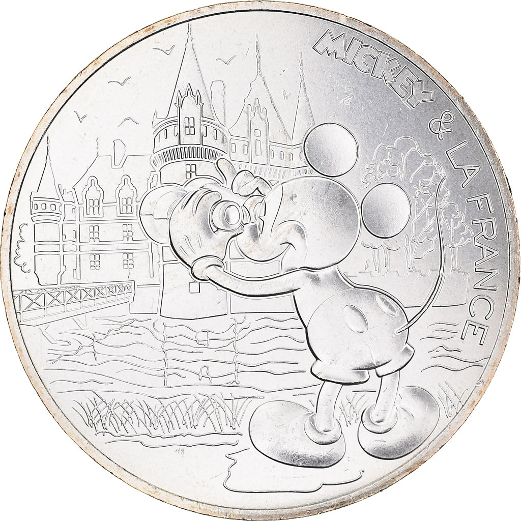 France, 10 Euro, Mickey un tour de Loire, 2018, MS(65-70), Silver