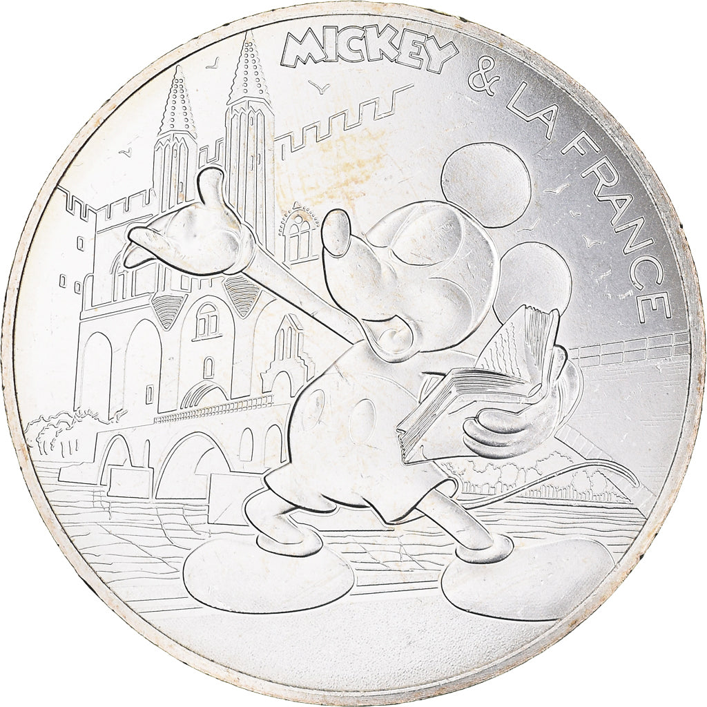 Francia, 10 Euro, Mickey sur le pont d'Avignon, 2018, Paris, FDC, Argento