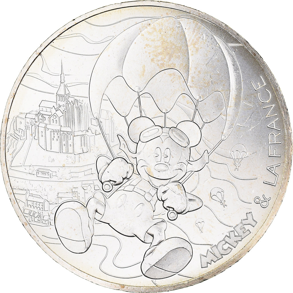 France, 10 Euro, Mickey libre comme l'air, 2018, Paris, MS(65-70), Silver