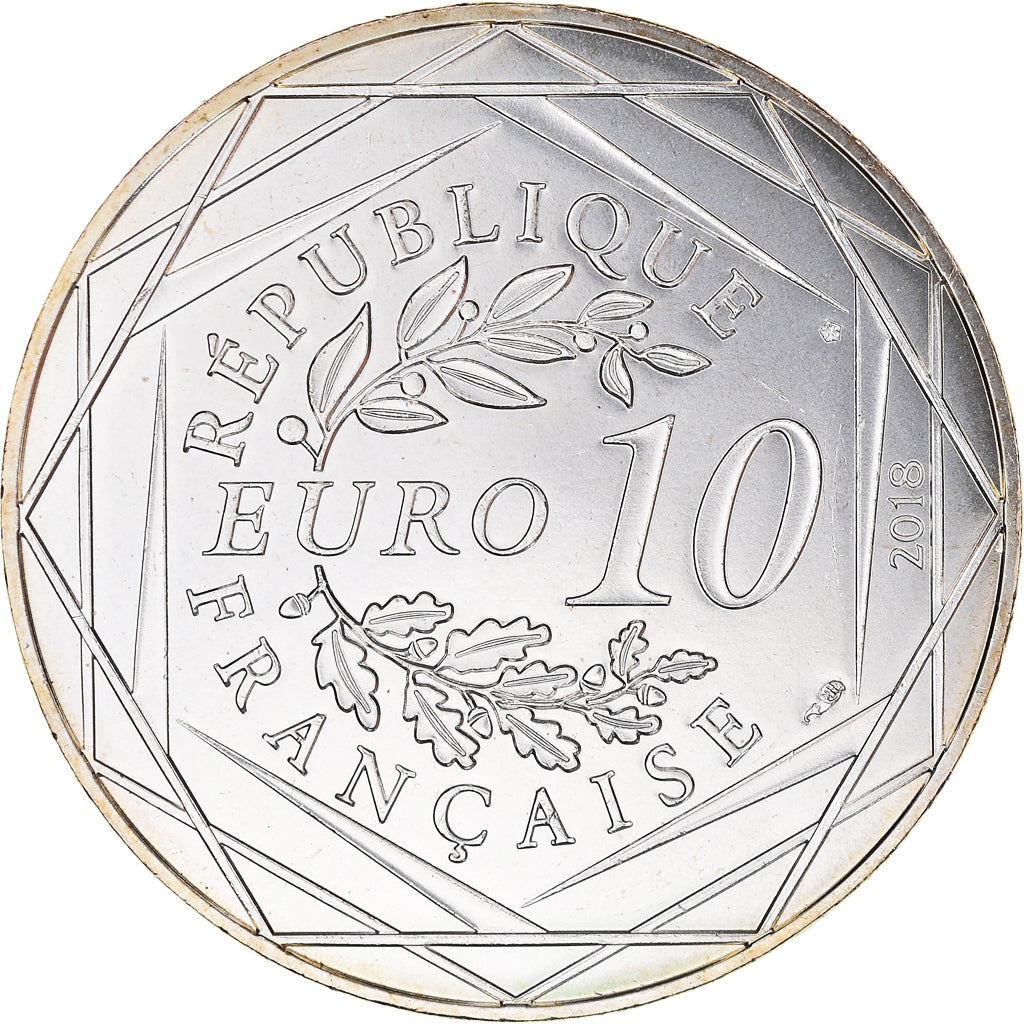 France, 10 Euro, Mickey silence on tourne, 2018, Paris, FDC, Argent