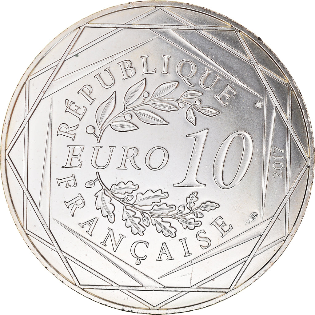 France, 10 Euro, Jean Paul Gaultier, 2017, 18, MS(65-70), Silver