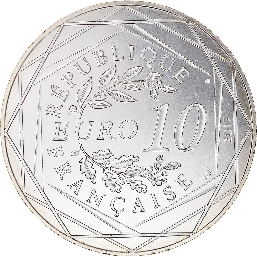 France, 10 Euro, Jean Paul Gaultier, 2017, 5, MS(65-70), Silver