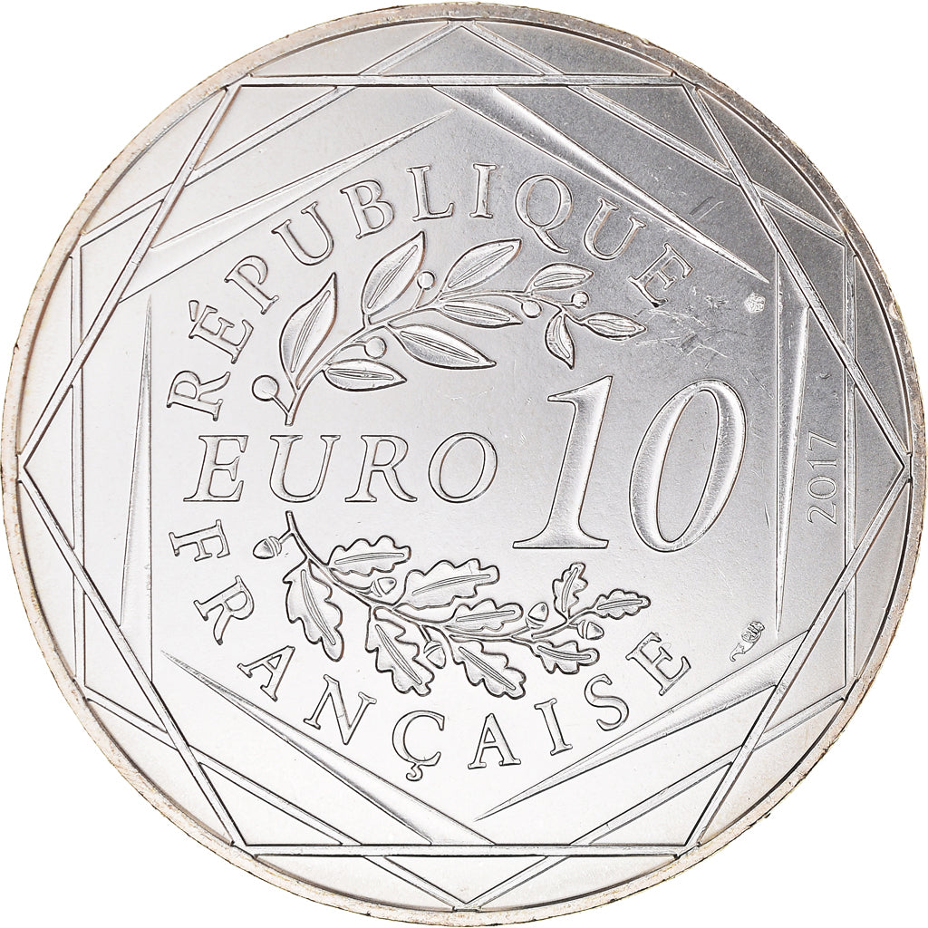 France, 10 Euro, Jean Paul Gaultier, 2017, 9, MS(65-70), Silver