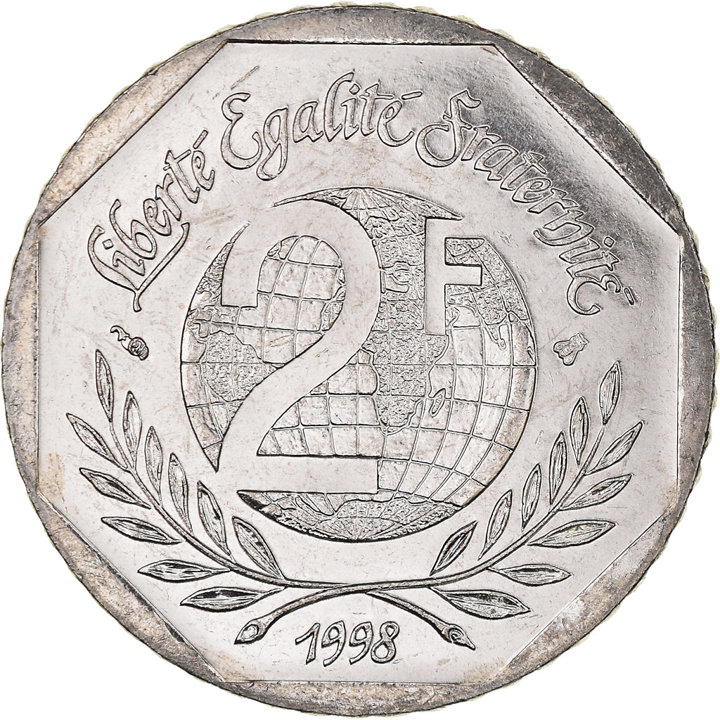 Münze, Frankreich, René Cassin, 2 Francs, 1998, STGL, Nickel, KM:1213
