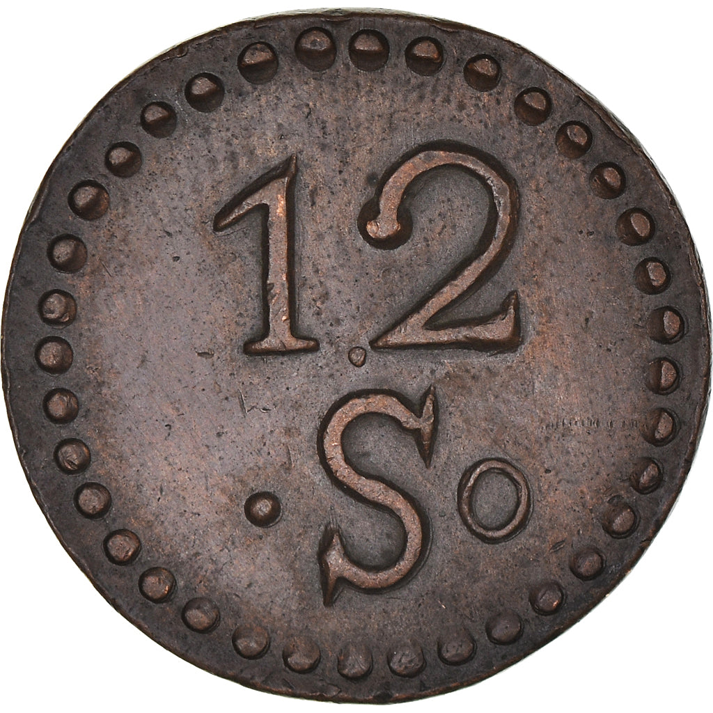 France, Jeton, Mines d'Aniche, 12 Sous, AU(55-58), Copper