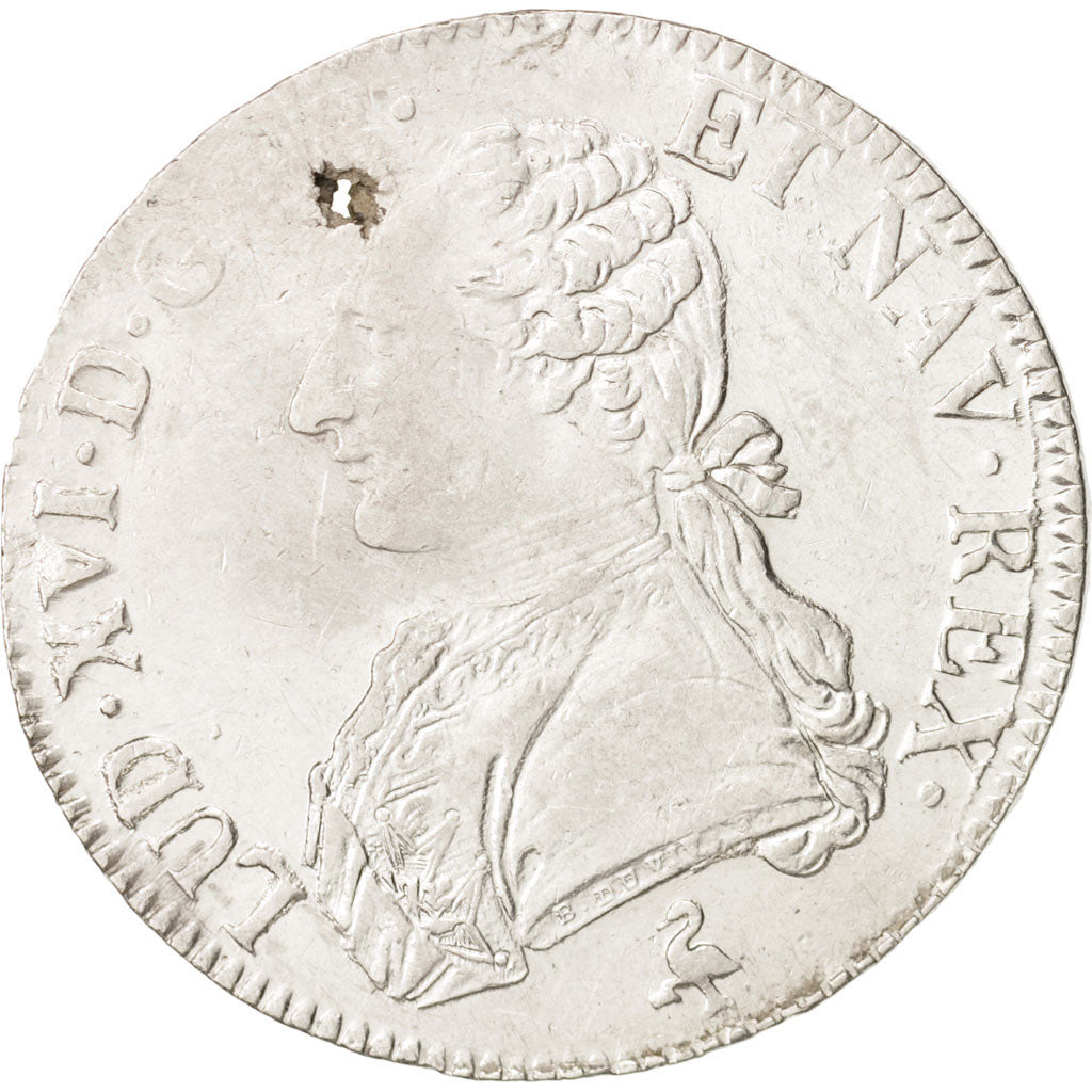France, Louis XVI, Écu aux branches d'olivier, 1783, Paris, EF(40-45), KM 564.1