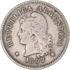 Coin, Argentina, 10 Centavos, 1897, EF(40-45), Copper-nickel, KM:35