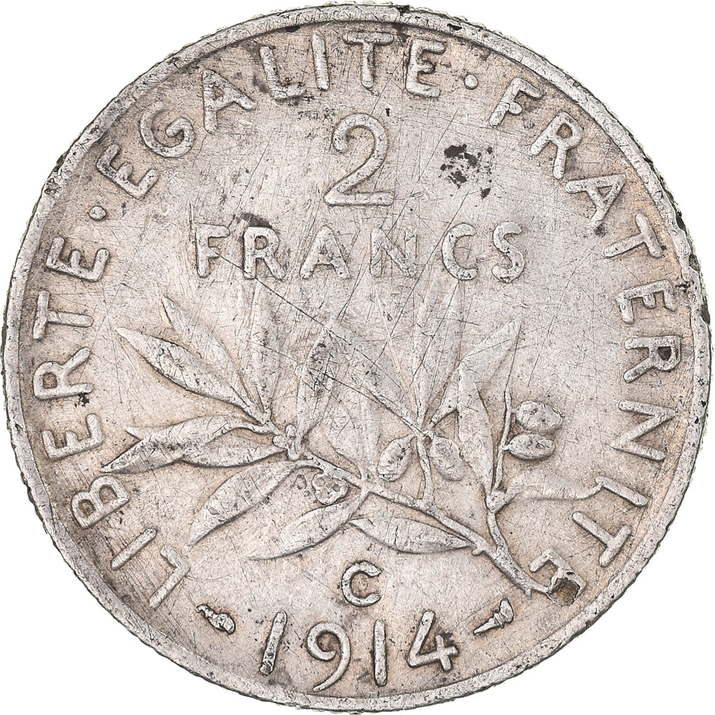 Münze, Frankreich, Semeuse, 2 Francs, 1914, Castelsarrasin, S, Silber