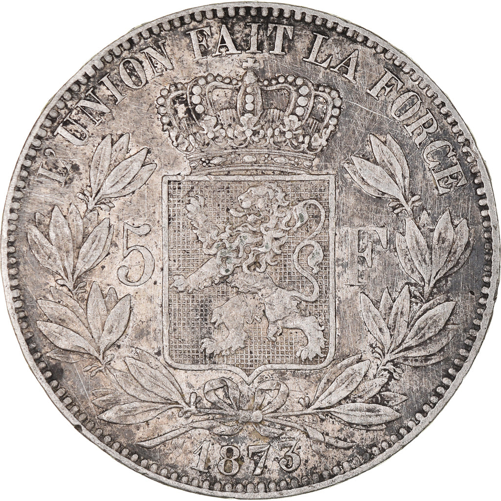 Coin, Belgium, Leopold II, 5 Francs, 5 Frank, 1873, EF(40-45), Silver, KM:24