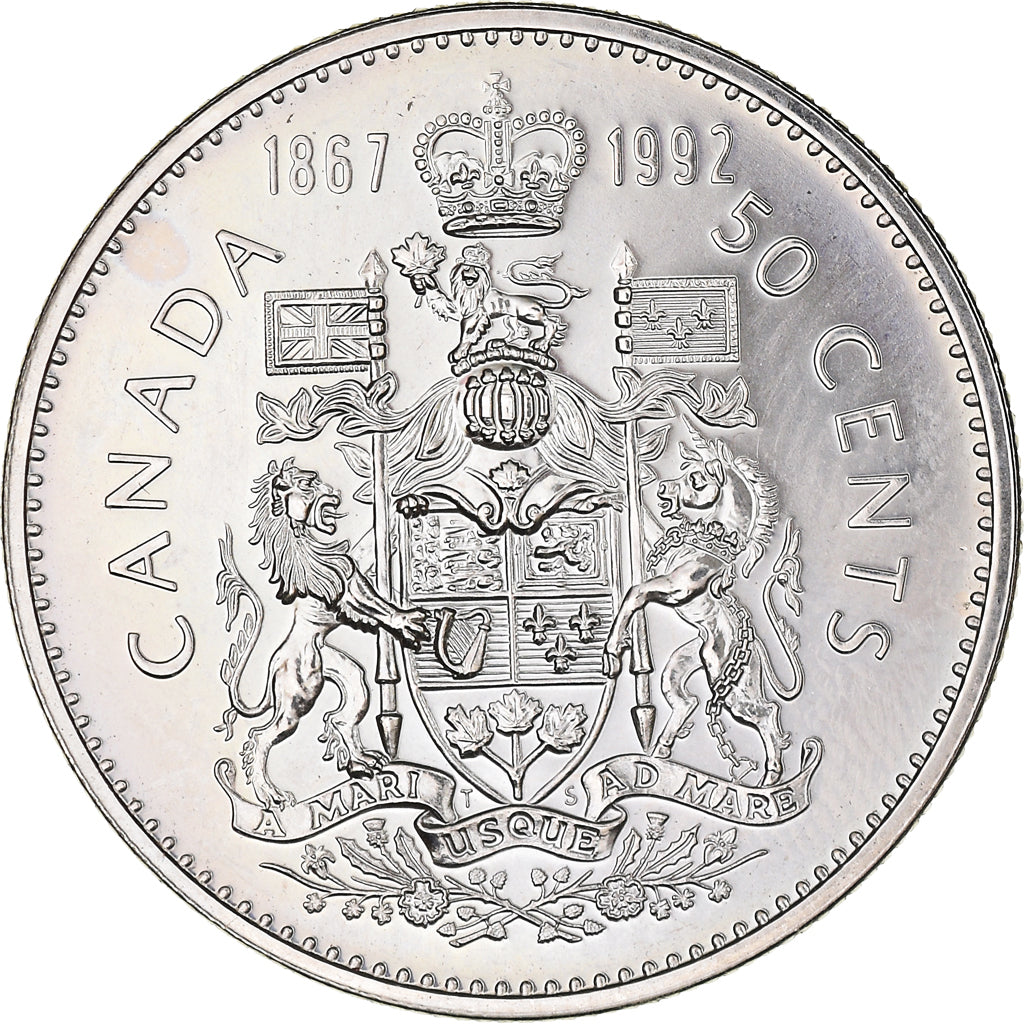 Moneta, Canada, Elizabeth II, 50 Cents, 1992, Royal Canadian Mint, Ottawa, SPL
