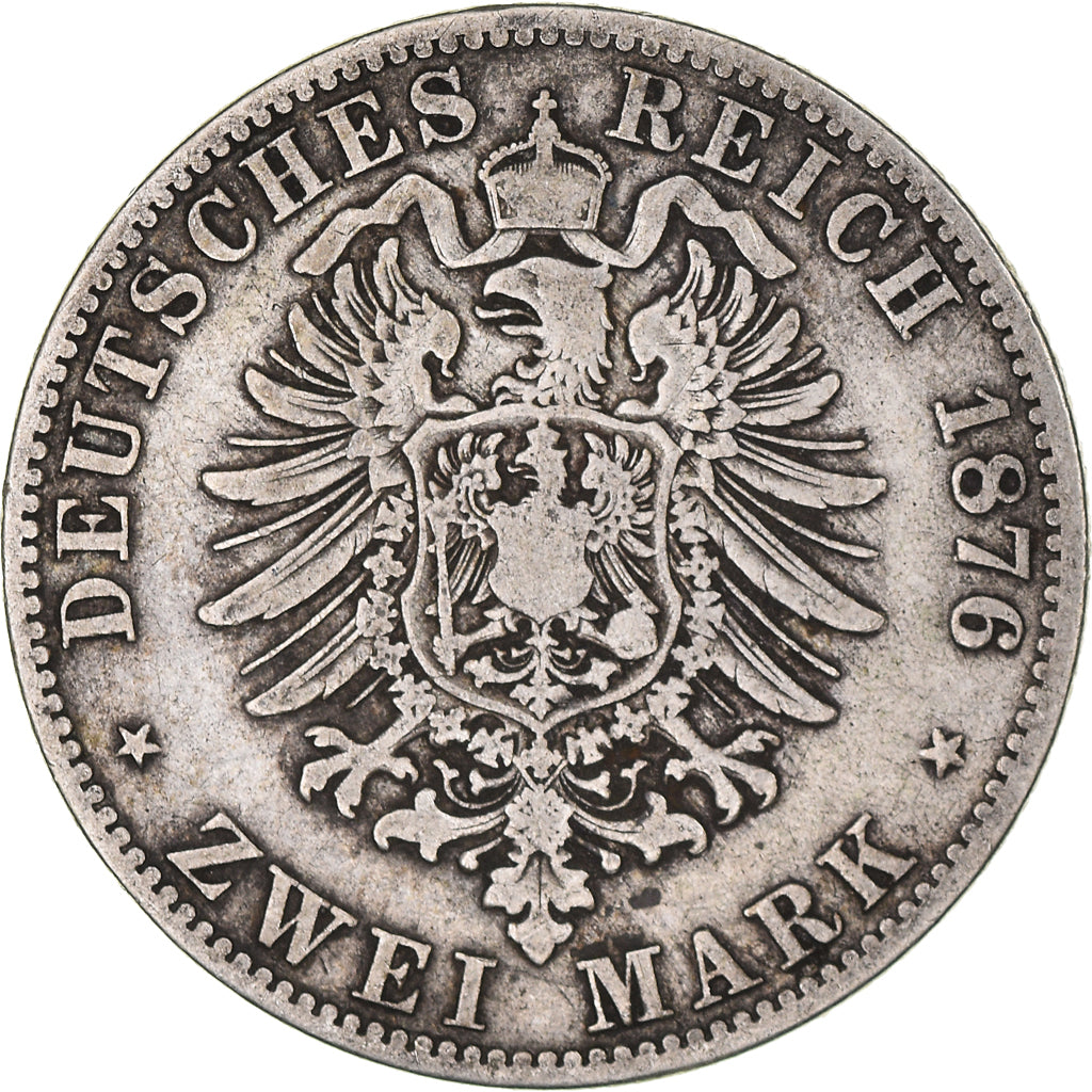 Coin, German States, PRUSSIA, Wilhelm I, 2 Mark, 1876, Berlin, VF(30-35)