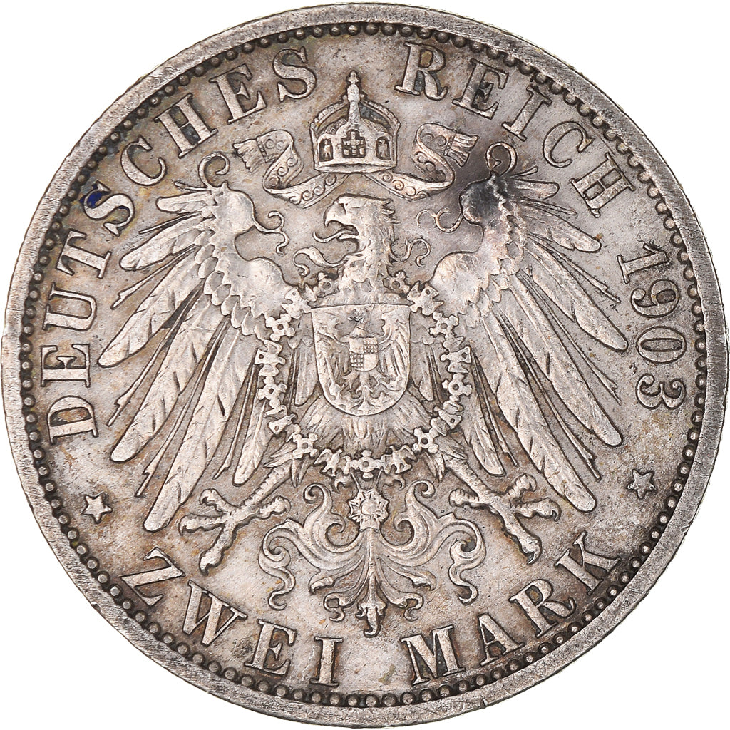 Moneta, Stati tedeschi, PRUSSIA, Wilhelm II, 2 Mark, 1903, Berlin, BB+, Argento
