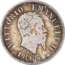 Münze, Italien, Vittorio Emanuele II, 50 Centesimi, 1863, Milan, S+, Silber