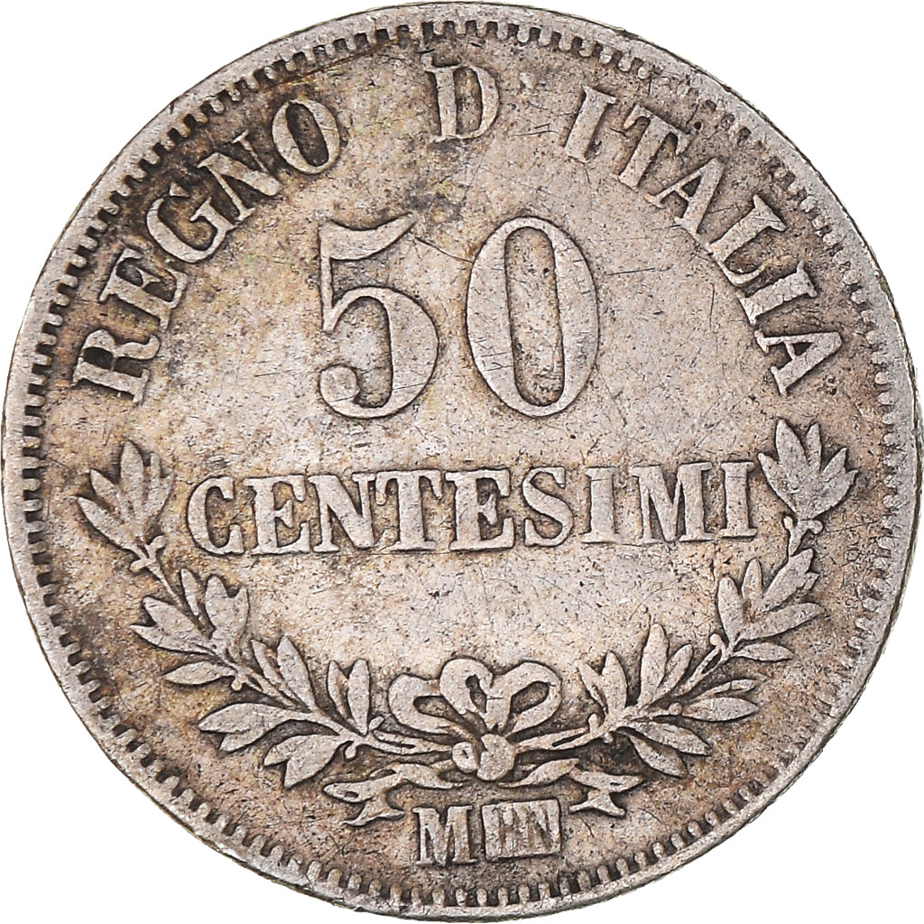 Münze, Italien, Vittorio Emanuele II, 50 Centesimi, 1863, Milan, S+, Silber