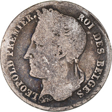 Moeda, Bélgica, Leopold I, 1/2 Franc, 1843, VF(20-25), Prata, KM:6