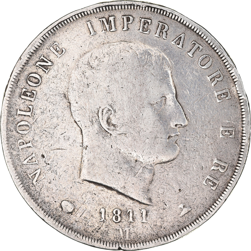 Münze, Italien Staaten, KINGDOM OF NAPOLEON, Napoleon I, 5 Lire, 1811, Milan