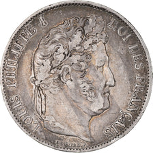 Coin, France, Louis-Philippe, 5 Francs, 1844, Lille, VF(30-35), Silver