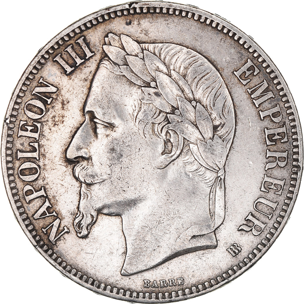 Coin, France, Napoléon III, 5 Francs, 1869, Strasbourg, EF(40-45), Silver