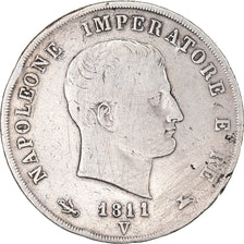 Monnaie, États italiens, KINGDOM OF NAPOLEON, Napoleon I, 5 Lire, 1811, Venice