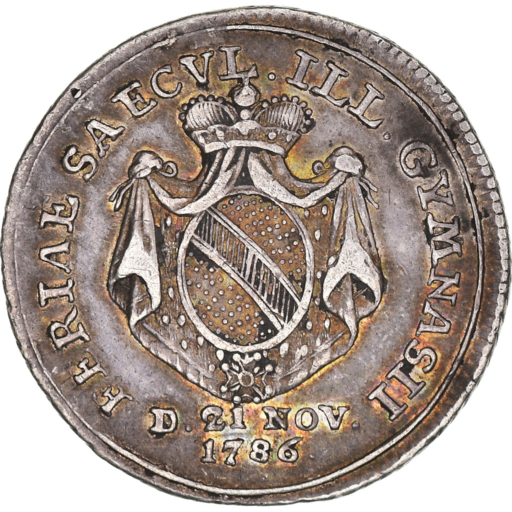 Deutschland, Token, Karl Friedrich, 200 Ans, Gymnasium, Karlsruhe, 1786, VZ