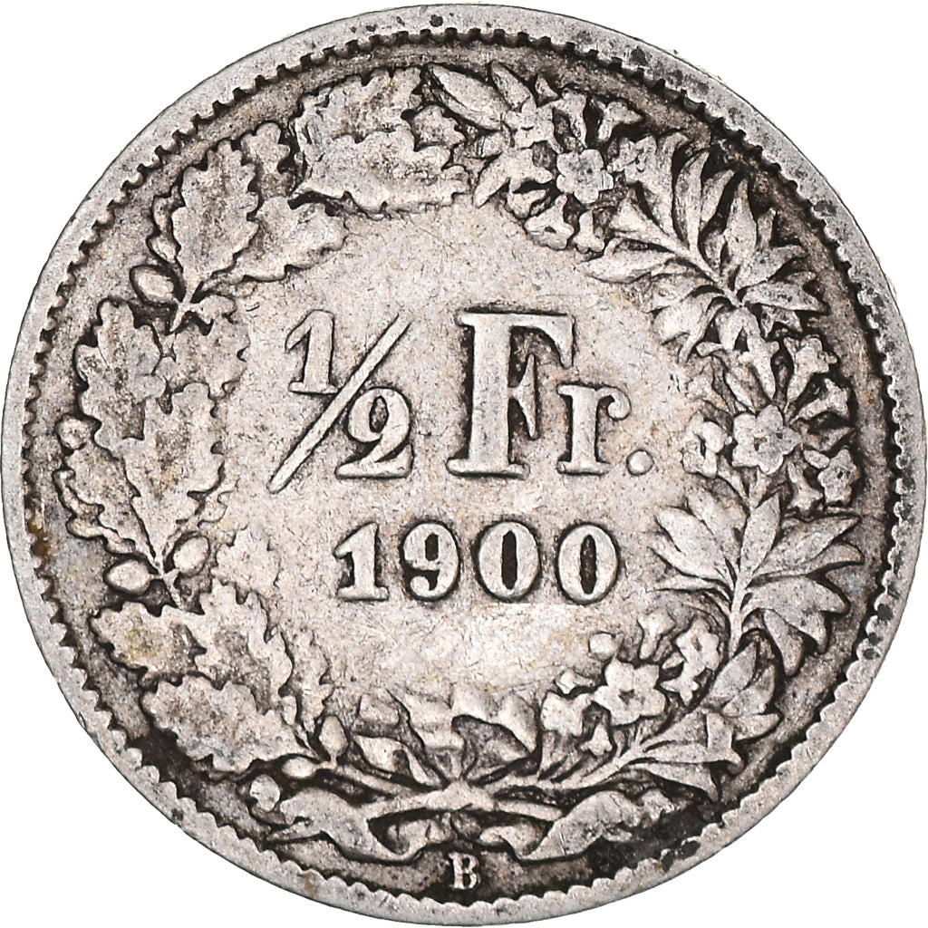 Münze, Schweiz, 1/2 Franc, 1900, Bern, S, Silber, KM:23