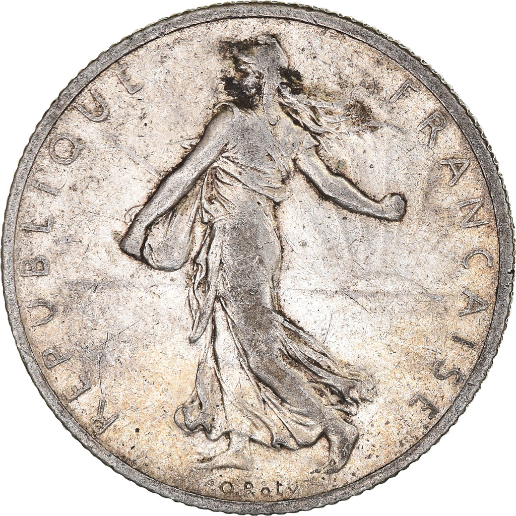 Moneta, Francia, Semeuse, 2 Francs, 1914, Paris, MB+, Argento, KM:845.1