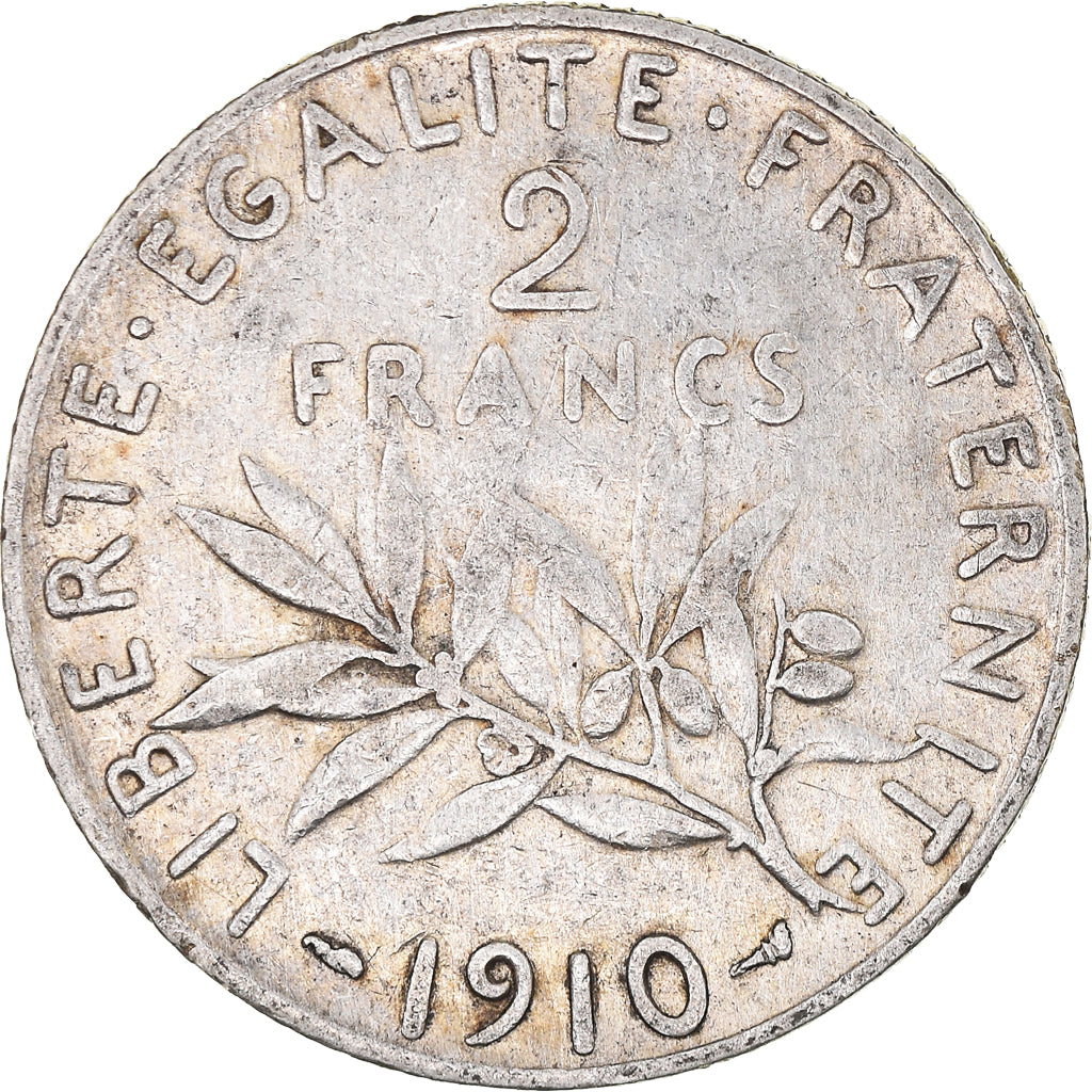 Münze, Frankreich, Semeuse, 2 Francs, 1910, Paris, S+, Silber, KM:845.1