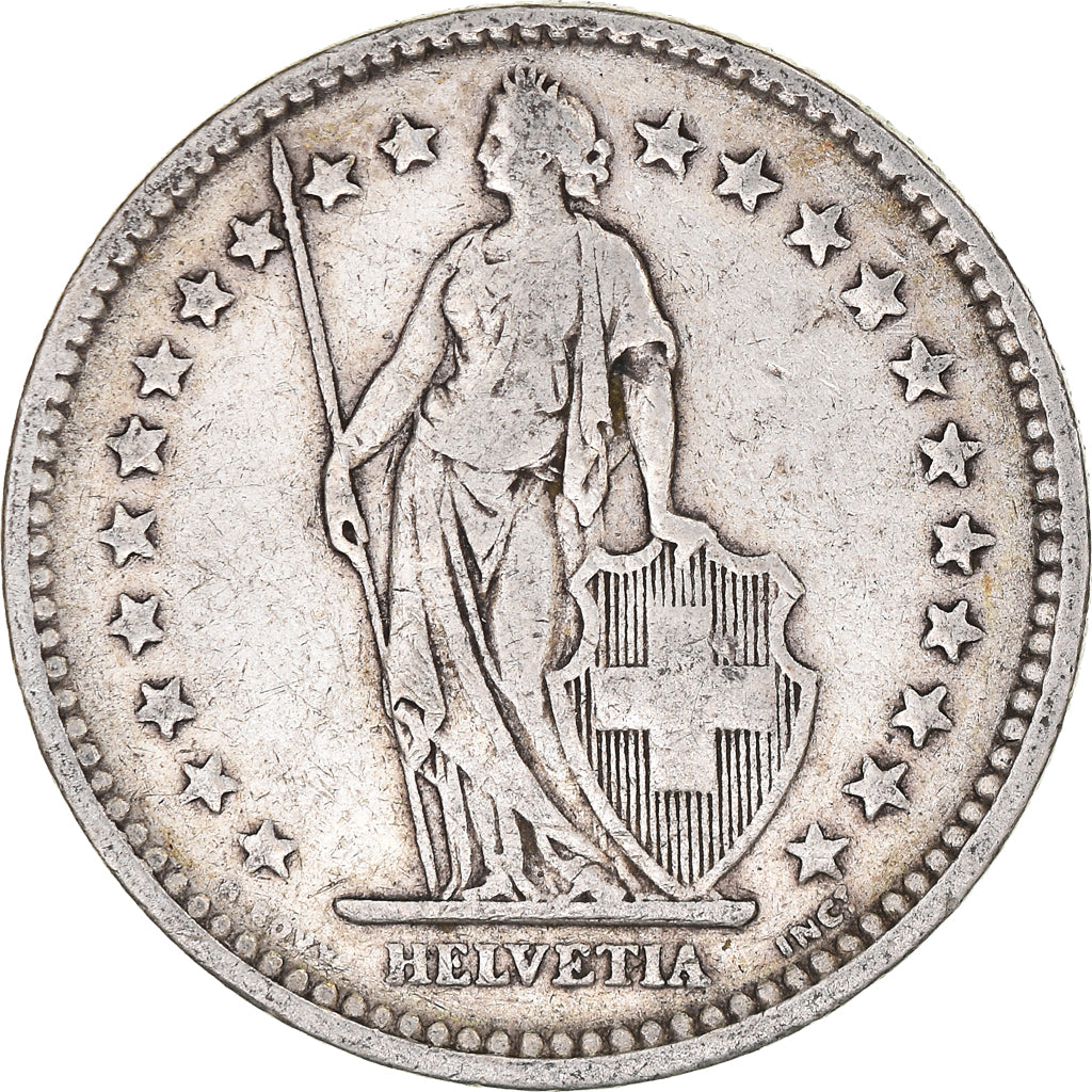 Coin, Switzerland, 2 Francs, 1908, Bern, VF(30-35), Silver, KM:21