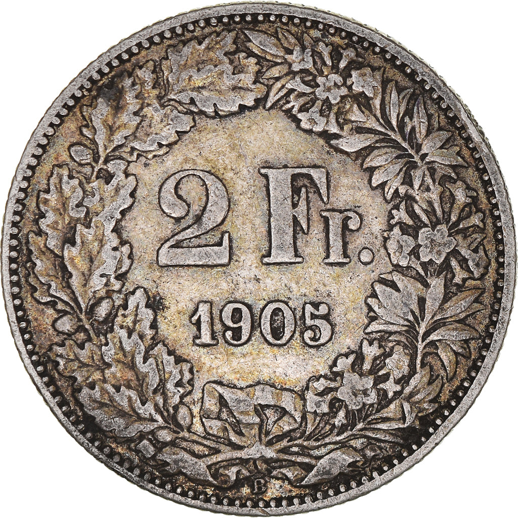 Moeda, Suíça, 2 Francs, 1905, Bern, VF(30-35), Prata, KM:21