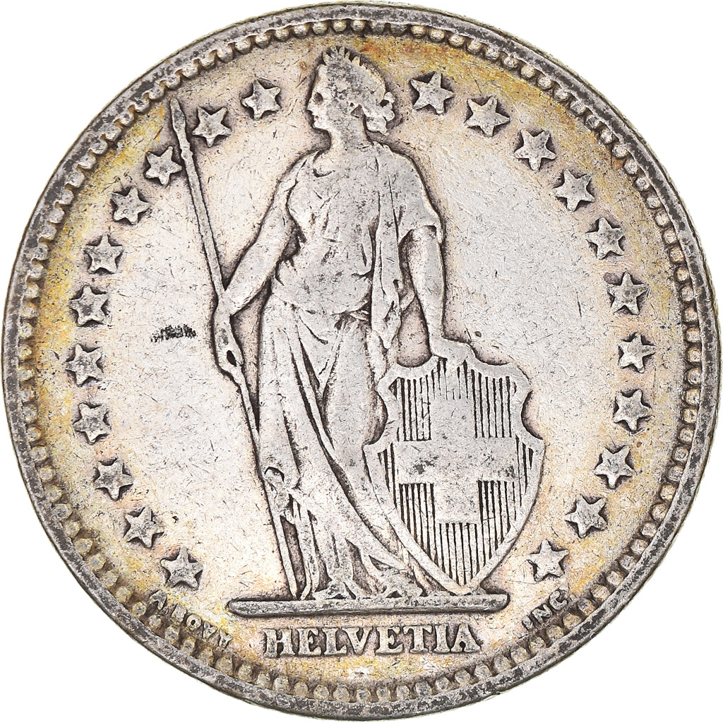 Coin, Switzerland, 2 Francs, 1909, Bern, VF(30-35), Silver, KM:21