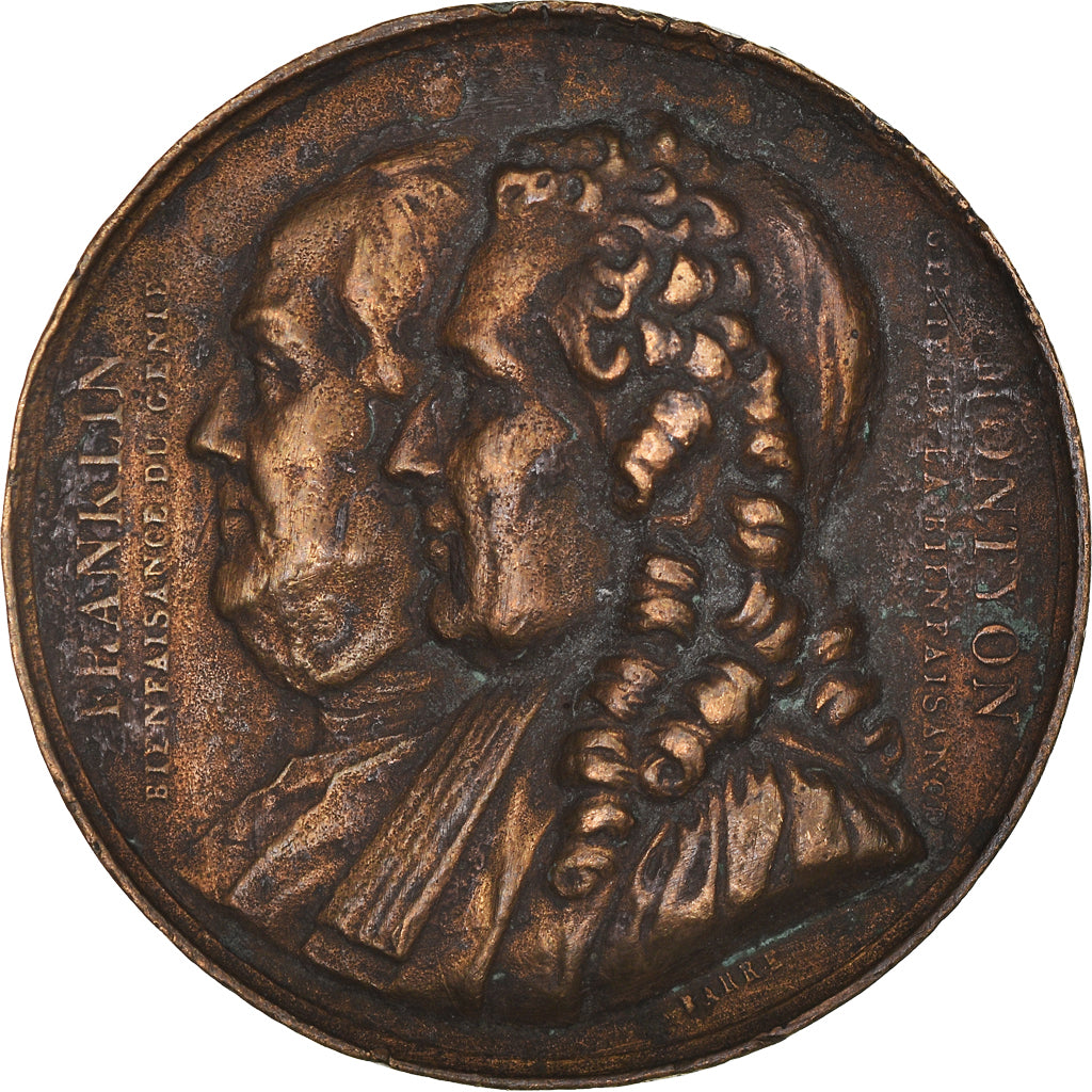 France, Medal, Société Franklin et Montyon, History, 1833, VG(8-10), Bronze