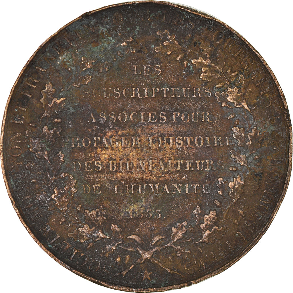 France, Medal, Société Franklin et Montyon, History, 1833, VG(8-10), Bronze