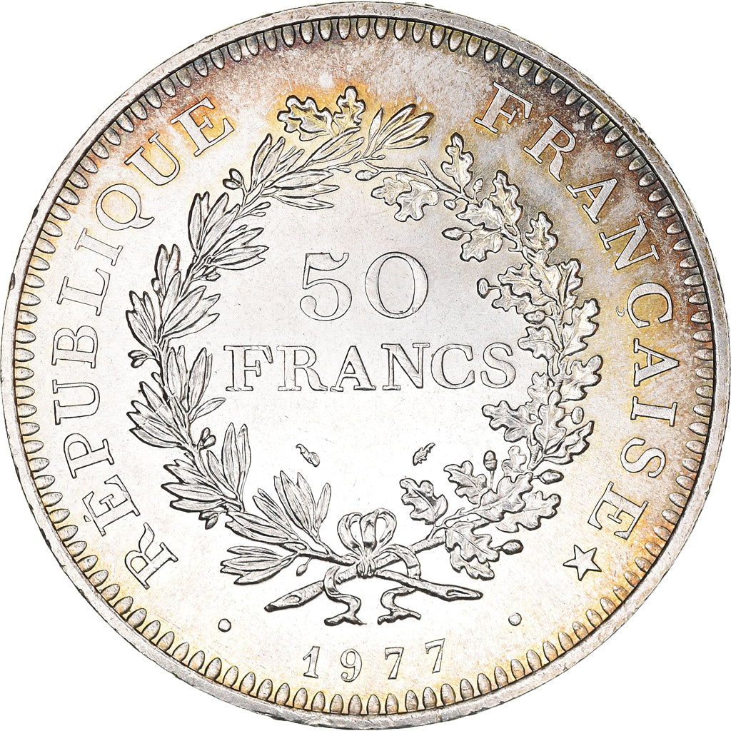 Moneta, Francia, Hercule, 50 Francs, 1977, Paris, SPL+, Argento, KM:941.1