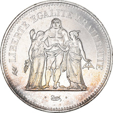 France, 50 Francs, Hercule, 1977, Paris, Silver, MS(64), Gadoury:882, KM:941.1