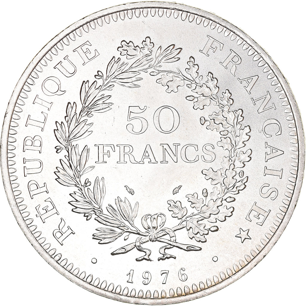 Münze, Frankreich, Hercule, 50 Francs, 1976, Paris, UNZ+, Silber, KM:941.1