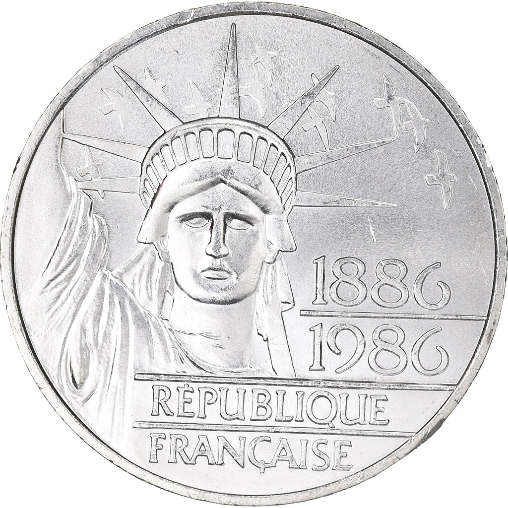 Coin, France, Statue de la Liberté, 100 Francs, 1986, Paris, MS(63), Silver