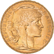 Moneda, Francia, Marianne, 20 Francs, 1910, Paris, FDC, Oro, KM:857