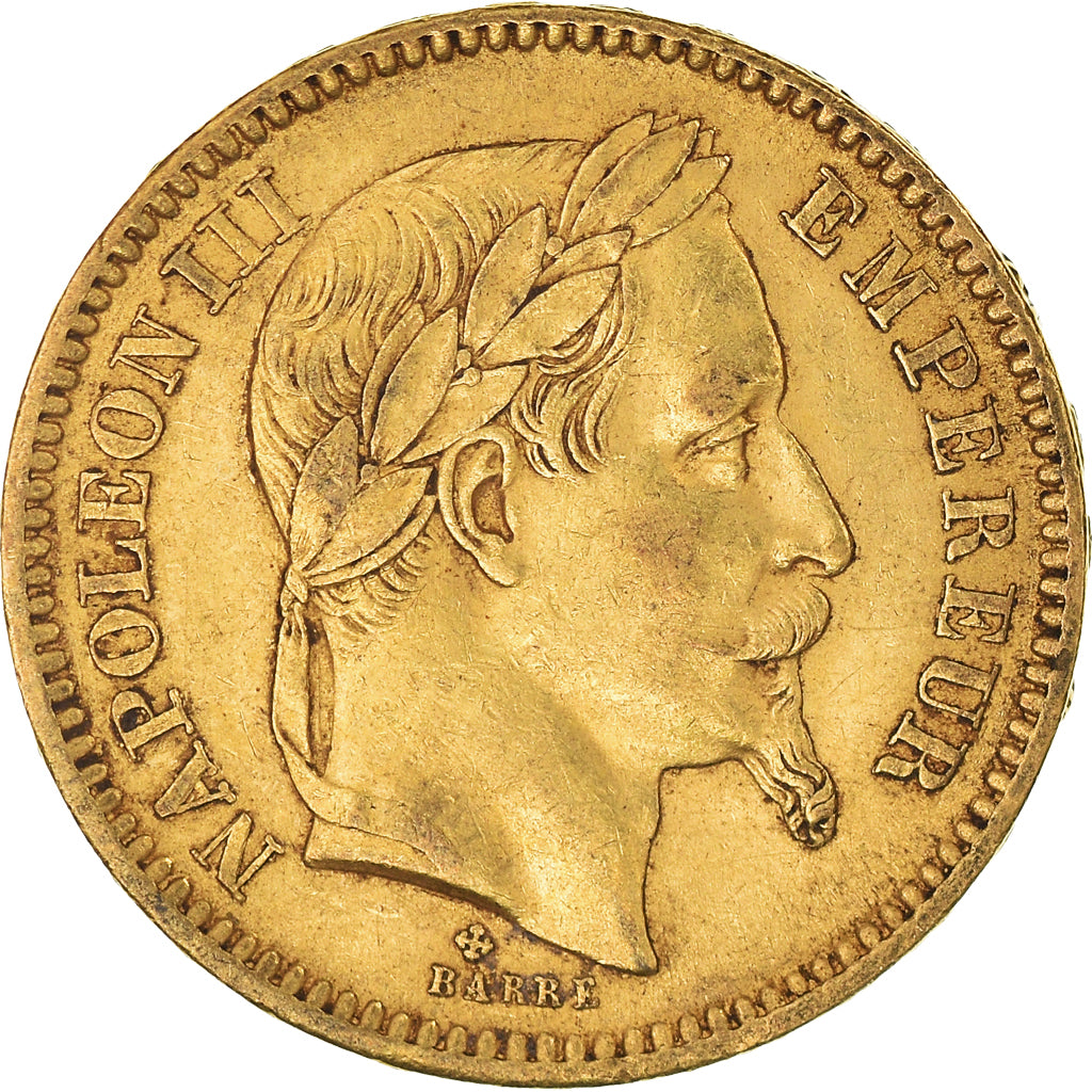 Monnaie, France, Napoleon III, Napoléon III, Grand BB, 20 Francs, 1864