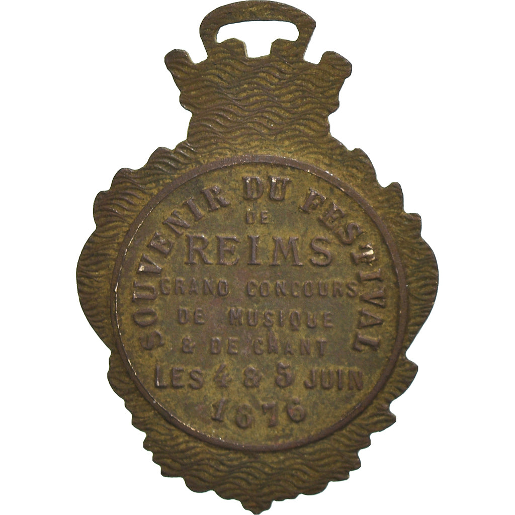 Frankreich, Medaille, Souvenir du festival de Reims, Musique, 1876, S+, Kupfer