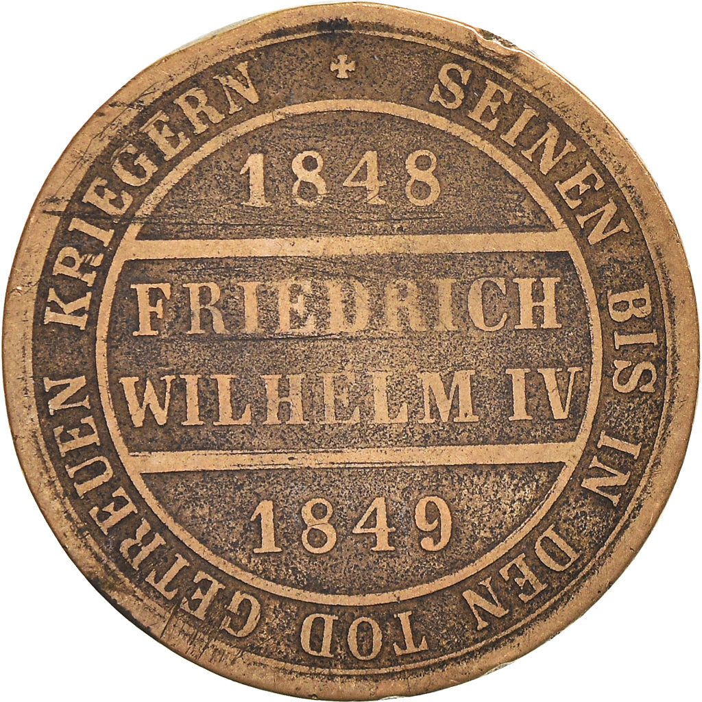 Germania, Token, Friedrich Wilhelm IV, Du Rocher à la Mer, History, 1849, BB