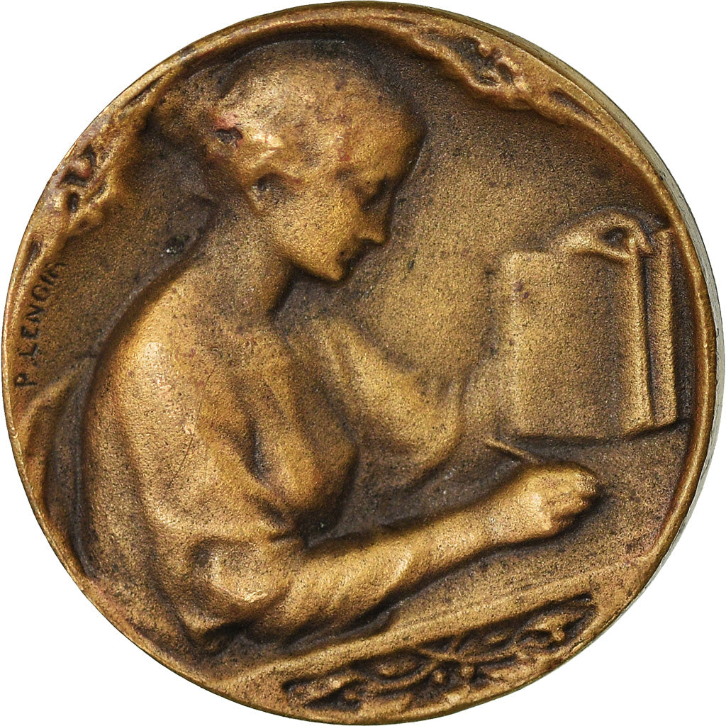 France, Medal, Education, Instruction Elémentaire, Lenoir, AU(55-58), Bronze