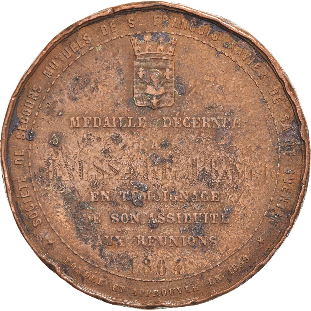 Francia, medaglia, Société de Secours Mutuel de Saint François Xavier