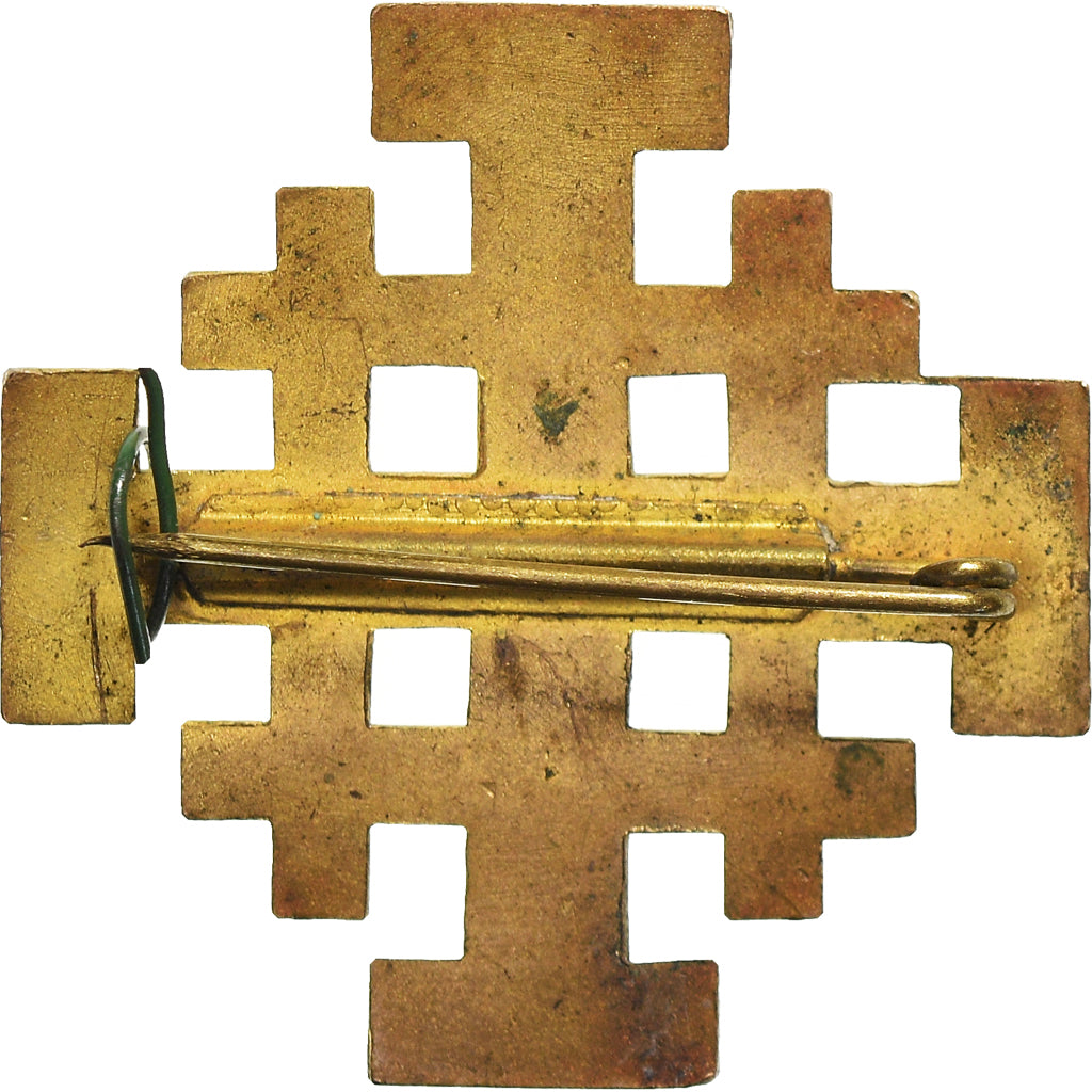 France, Broche, Croix de Jérusalem, TTB+, Bronze émaillé