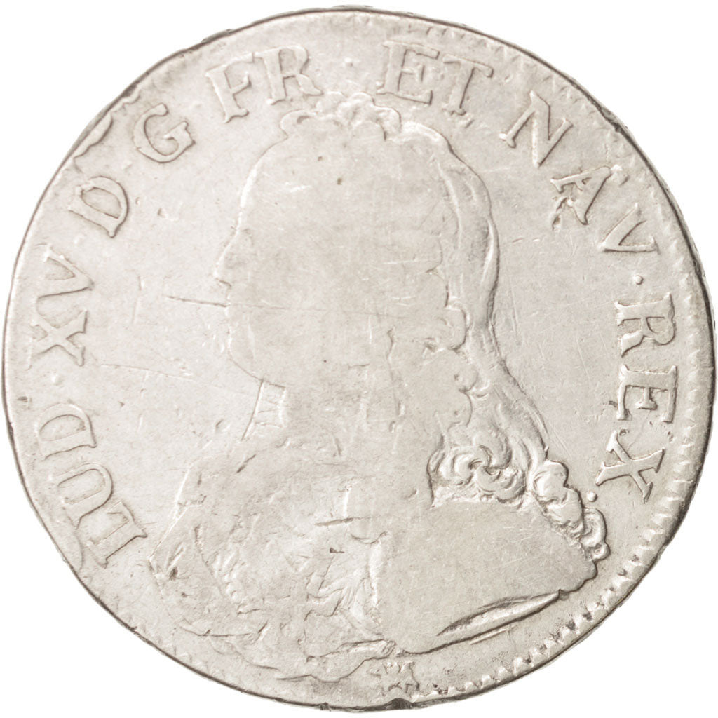 Francia, Louis XV, Écu aux branches d'olivier, 1726, La Rochelle, B, KM 486.9