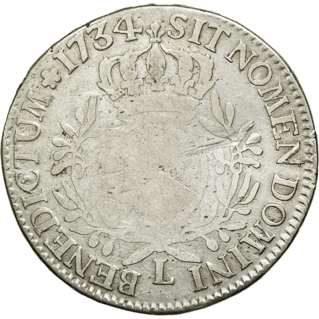 Coin, France, Louis XV, Écu aux branches d'olivier, Ecu, 1734, Bayonne