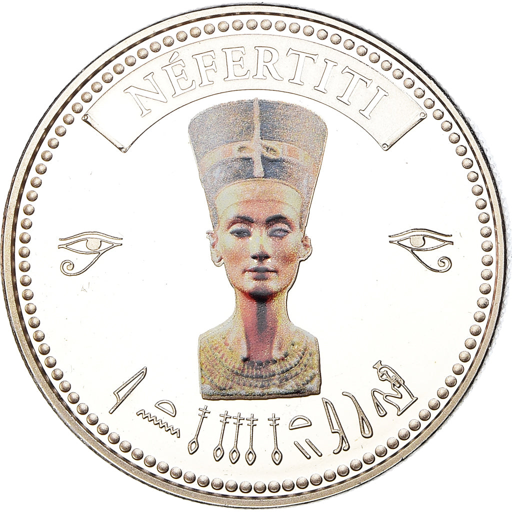 Egipt, Medal, Trésors d'Egypte, Nefertiti, Historia, MS(65-70), Miedź-Nikiel