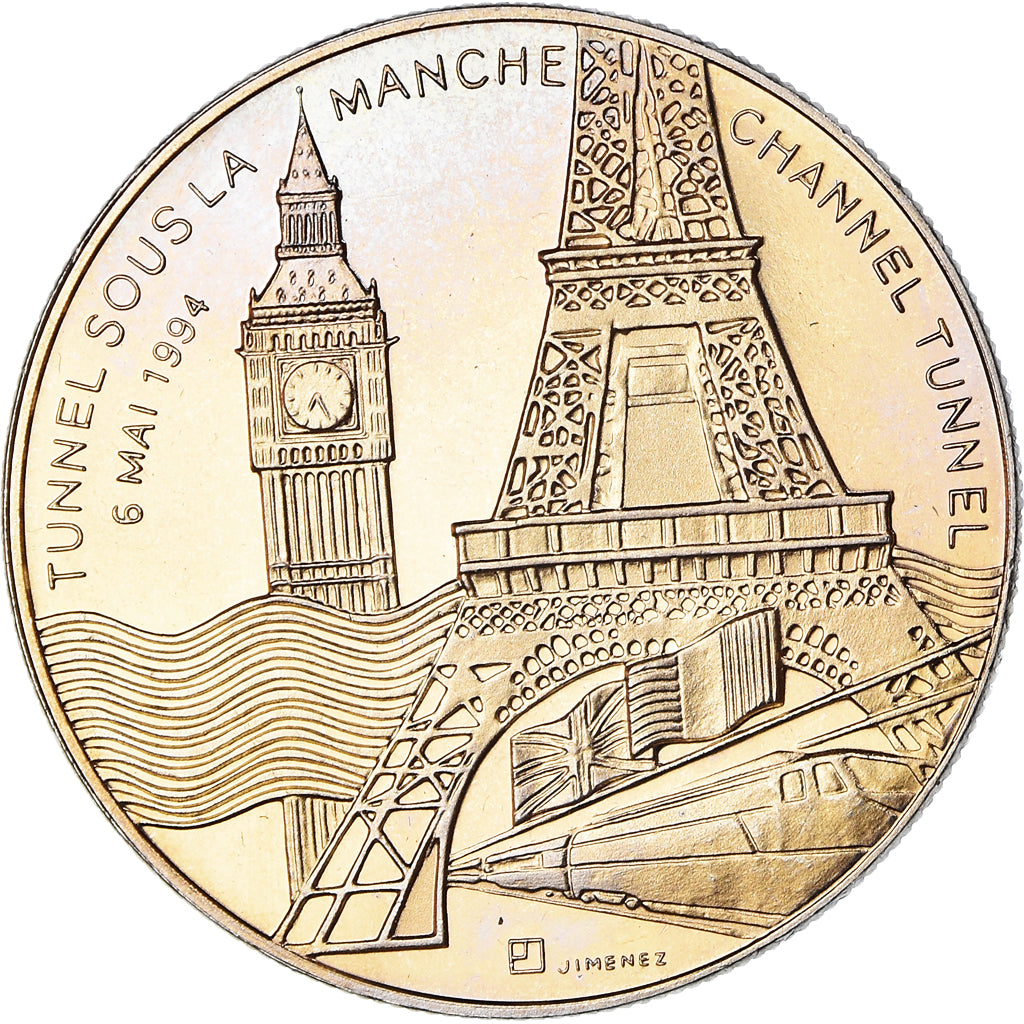 France, Medal, Tunnel sous la Manche - Elizabeth II, Mitterrand, Politics, 1994