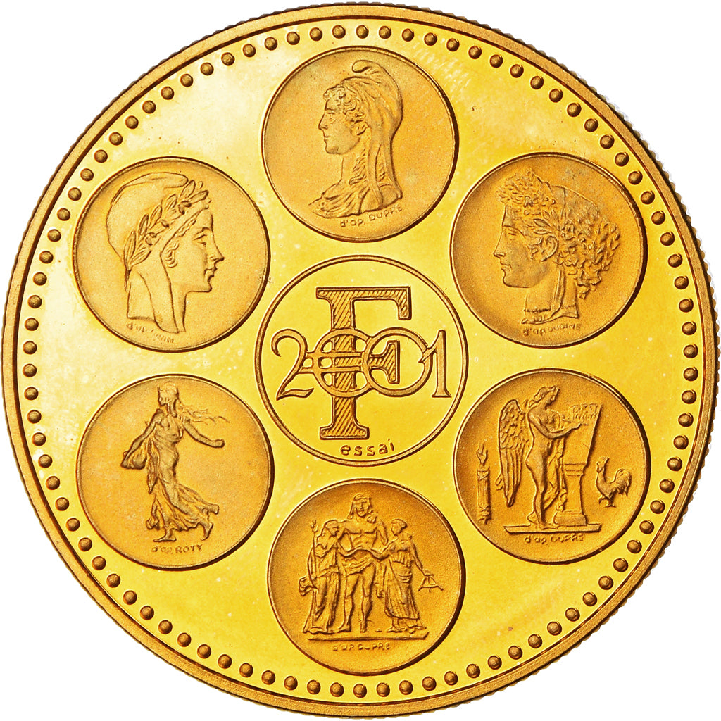 França, Medal, Coq, Fin du Cours Légal du Franc, Politics, MS(65-70)
