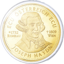 Oostenrijk, Medaille, Ecu Europa, Joseph Haydn, Musique, UNC, Copper-Nickel Gilt